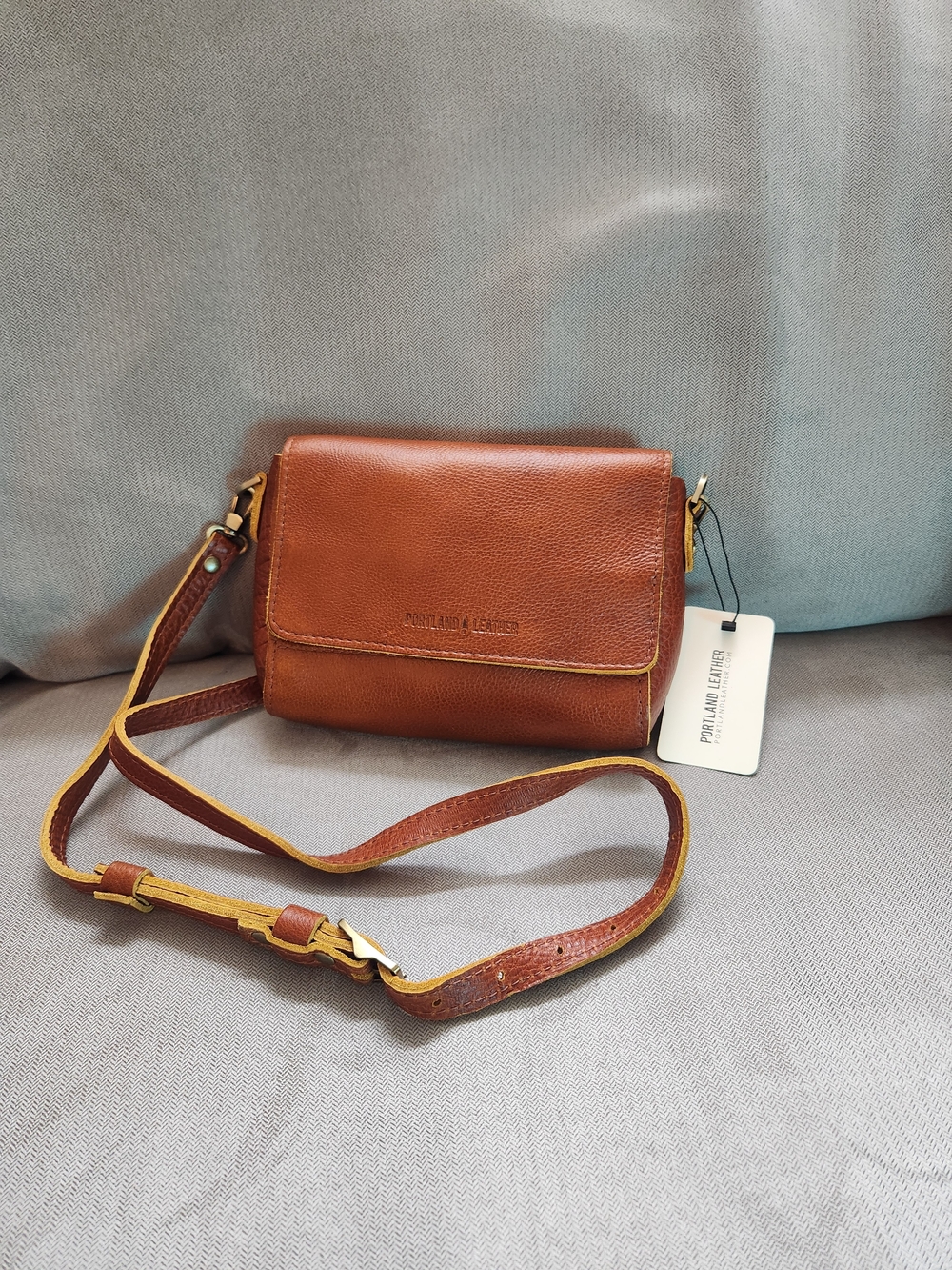 Portland Leather Mini Metro Crossbody, Sienna